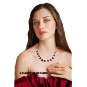 Red garnet teardrop necklace
